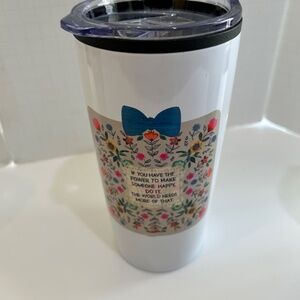 White Tumbler featuring cute Positive Vibe “Natural Life” sticker!